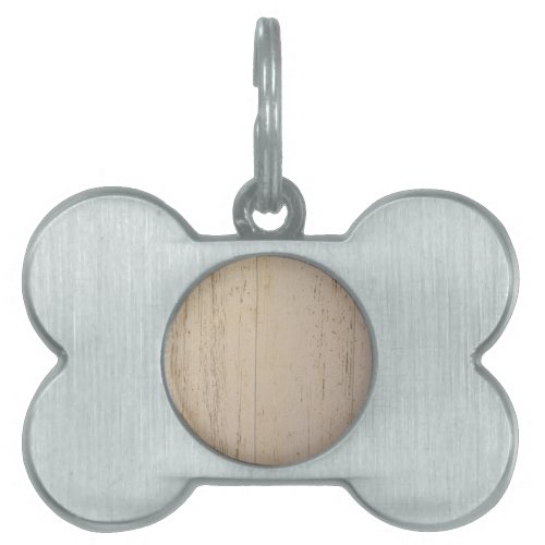 White Washed Textured Wood Grain Pet ID Tag