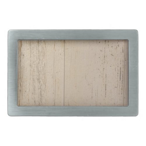 White Washed Textured Wood Grain Rectangular Belt Buckle