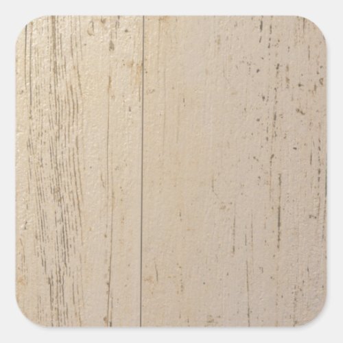 White Washed Textured Wood Grain Square Sticker