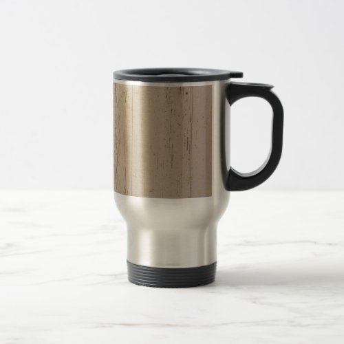 White Washed Textured Wood Grain Travel Mug