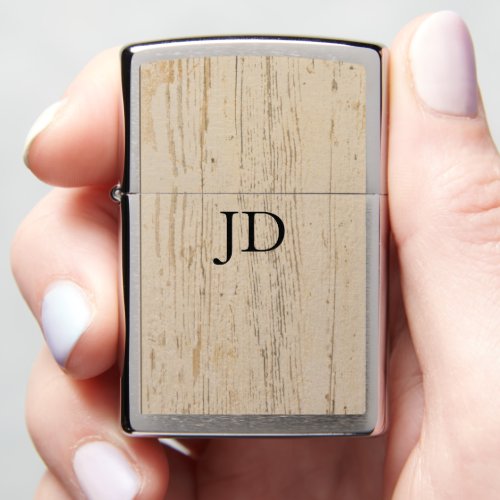 White Washed Textured Wood Grain Zippo Lighter