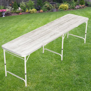 White Washed Wood Beer Pong Table
