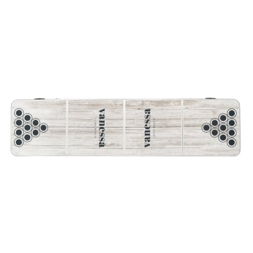 White Washed Wood Minimal Modern Classic Name Beer Pong Table