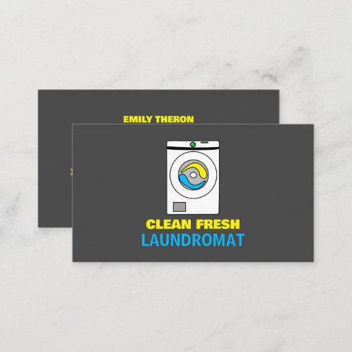 White Washer Laundromat Cleaning Service Business Card