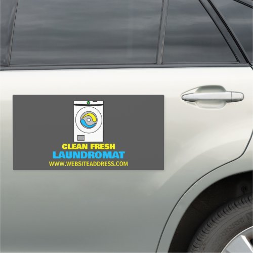 White Washer Laundromat Cleaning Service Car Magnet