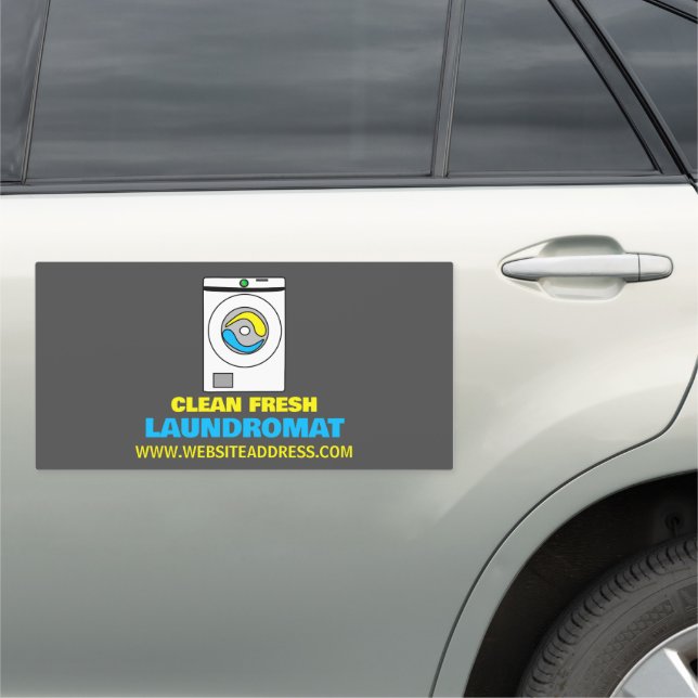 White Washer, Laundromat, Cleaning Service Car Magnet (In Situ)