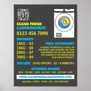 White Washer, Laundromat, Cleaning Service Poster
