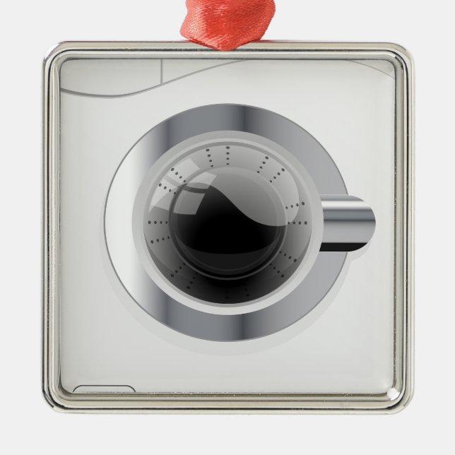 White Washing Machine Metal Ornament (Front)