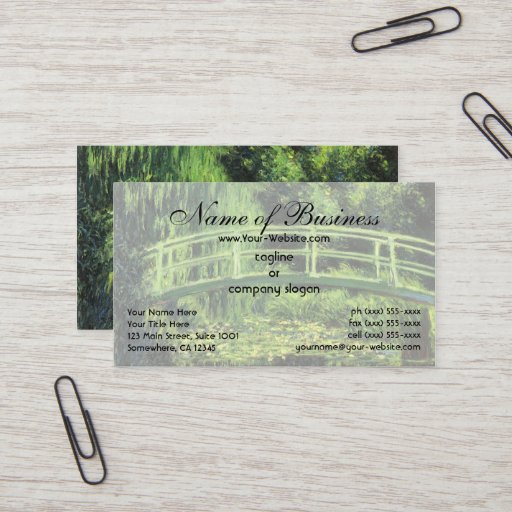 Customizable White Water Lilies by Claude Monet Business Card Templates