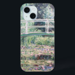 White Water Lilies | Claude Monet iPhone 15 Case<br><div class="desc">White Water Lilies (1899) by French Impressionist artist Claude Monet. Original fine art painting is an oil on canvas of a garden with water lilies under the Japanese footbridge. 

Use the design tools to add custom text or personalize the image.</div>