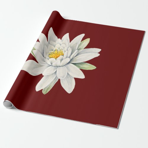 White water lily flower wrapping paper