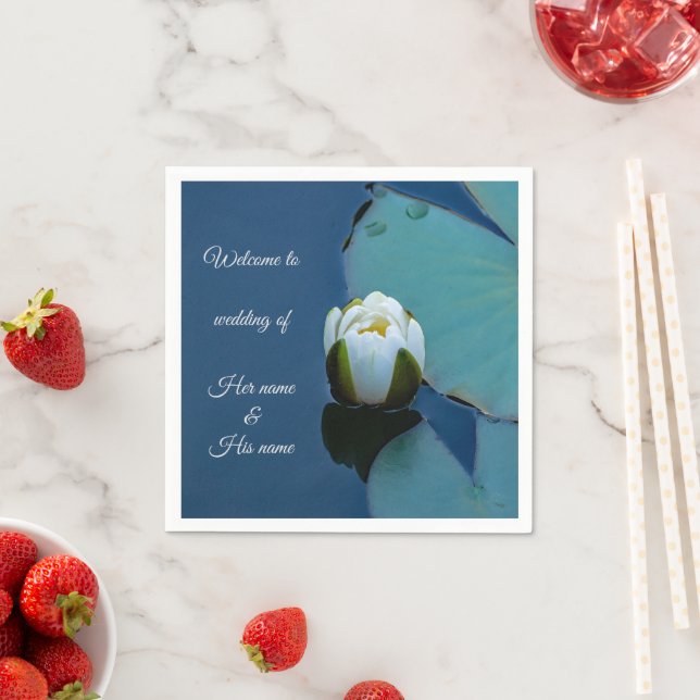 White water lily in the pond, nature photography   napkins (Insitu)