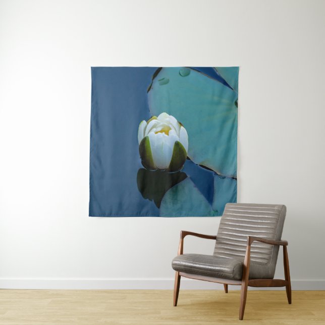 White water lily in the pond, nature photography  tapestry (In Situ)