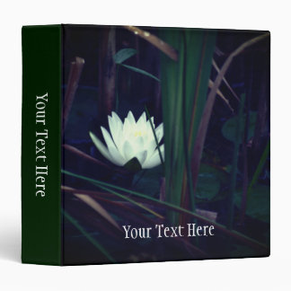 White Water Lily Lotus Blossom Floral Personalized 3 Ring Binder