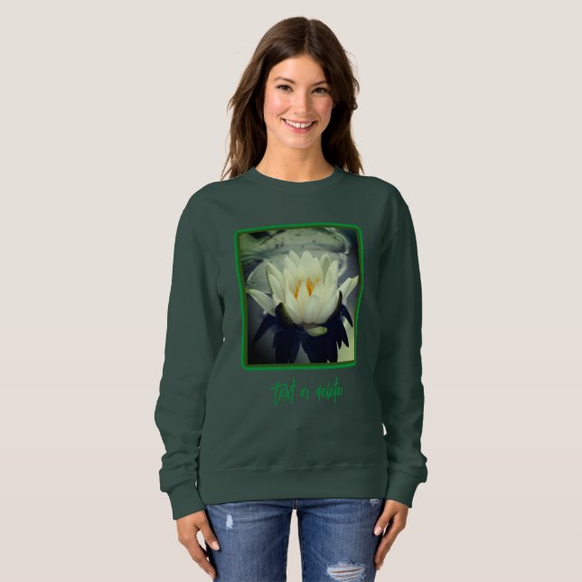 White Water Lily Lotus Blossom Flower Persoalized Sweatshirt (Front Full)