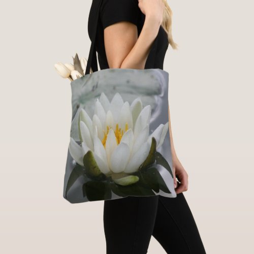 White Water Lily Lotus Blossom Flower  Tote Bag