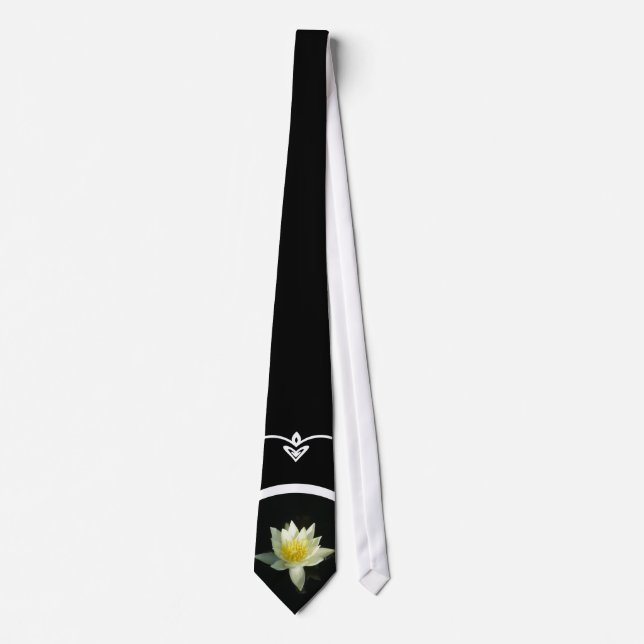White Water Lily/Lotus Tie (Front)