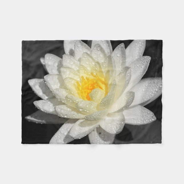 White Water Lily Photograph Fleece Blanket (Front (Horizontal))