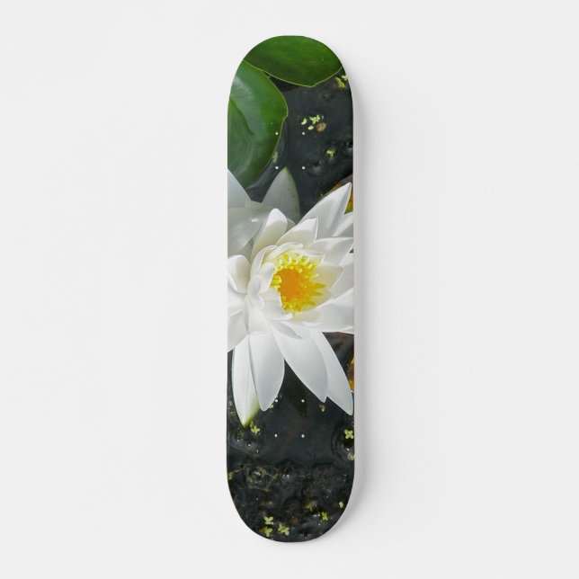 White Water Lily Skateboard Deck (Front)