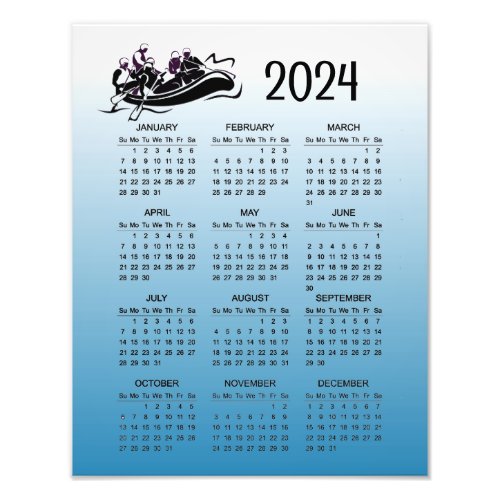 White Water Rafting 2024 Calendar Poster
