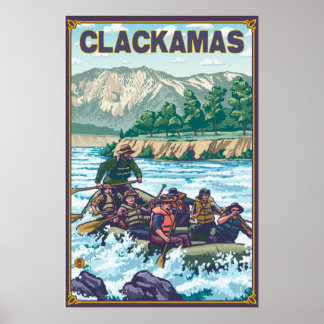 White Water Rafting - Clackamas, Oregon Poster