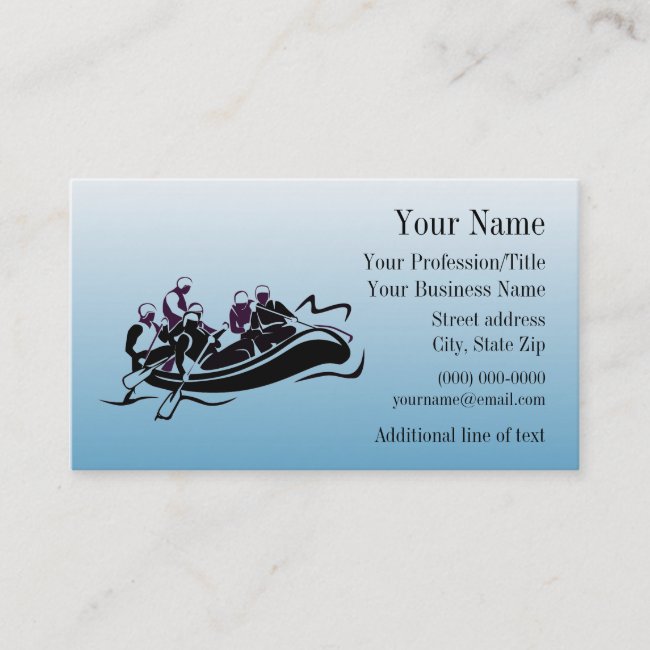 White Water Rafting Design Business Card