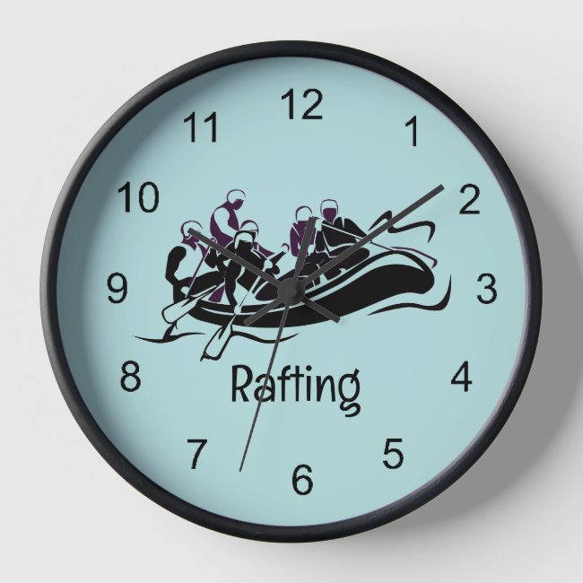 White Water Rafting Design Wall Clock