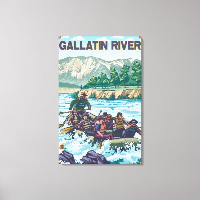 White Water Rafting - Gallatin River, Montana Canvas Print (Front)