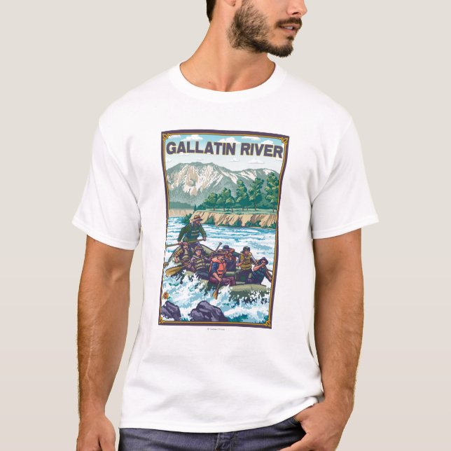 White Water Rafting - Gallatin River, Montana T-Shirt (Front)