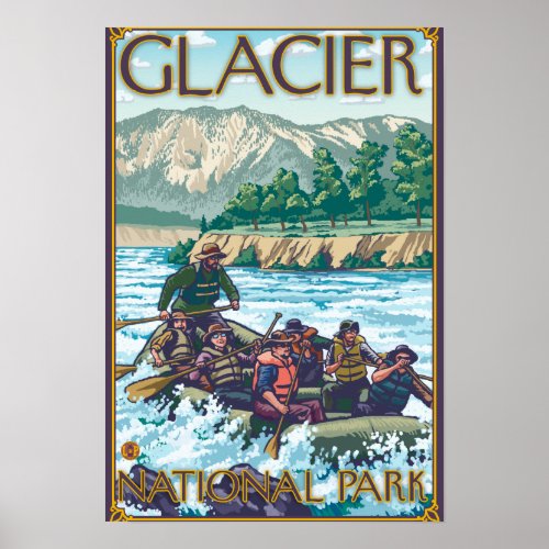 White Water Rafting _ Glacier National Park MT Poster