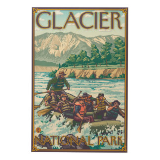 White Water Rafting - Glacier National Park, MT Wood Wall Art