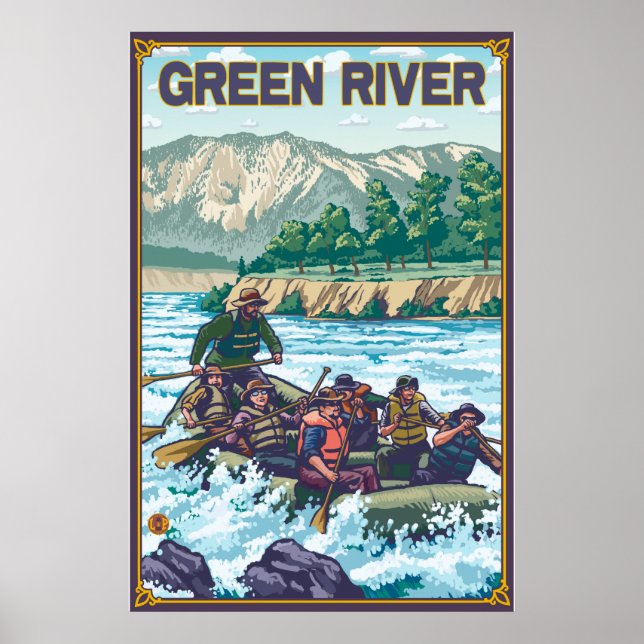 White Water Rafting - Green River, Washington Poster (Front)