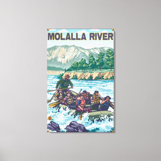 White Water Rafting - Molalla River, Oregon Canvas Print (Front)