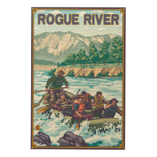 White Water Rafting - Rogue River, Oregon Wood Wall Decor