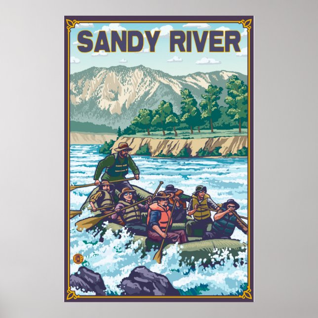 White Water Rafting - Sandy River, Oregon Poster (Front)