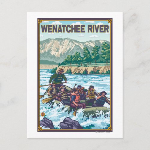 White Water Rafting _ Wenatchee River Washingto Postcard