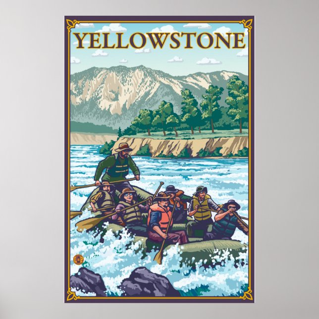 White Water Rafting - Yellowstone National Park Poster (Front)