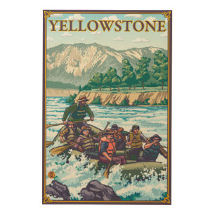 White Water Rafting - Yellowstone National Park Wood Wall Decor