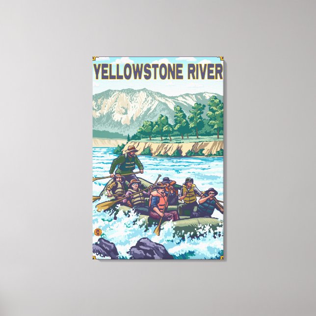 White Water Rafting - Yellowstone River, Montana Canvas Print (Front)