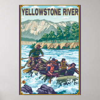 White Water Rafting - Yellowstone River, Montana Poster