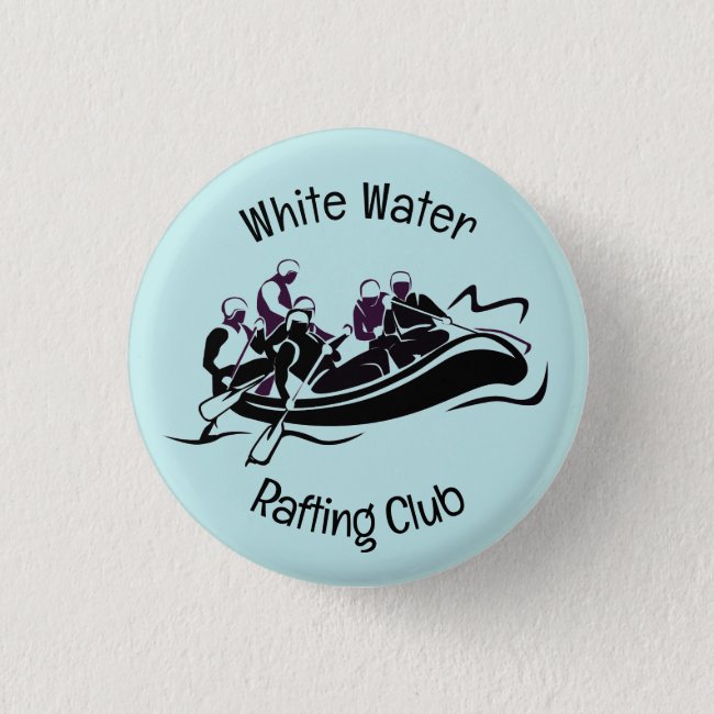 White Water River Rafting Design Button