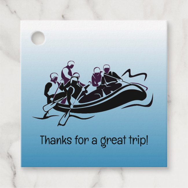White Water River Rafting Design Favor Tags