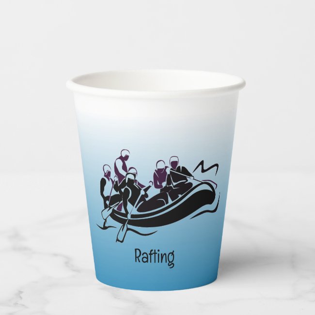 White Water River Rafting Design Paper Cups