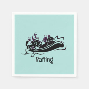 White Water River Rafting Design Paper Napkins