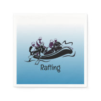 White Water River Rafting Design Paper Napkins