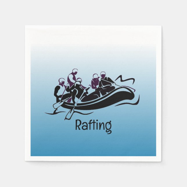 White Water River Rafting Design Paper Napkins (Front)