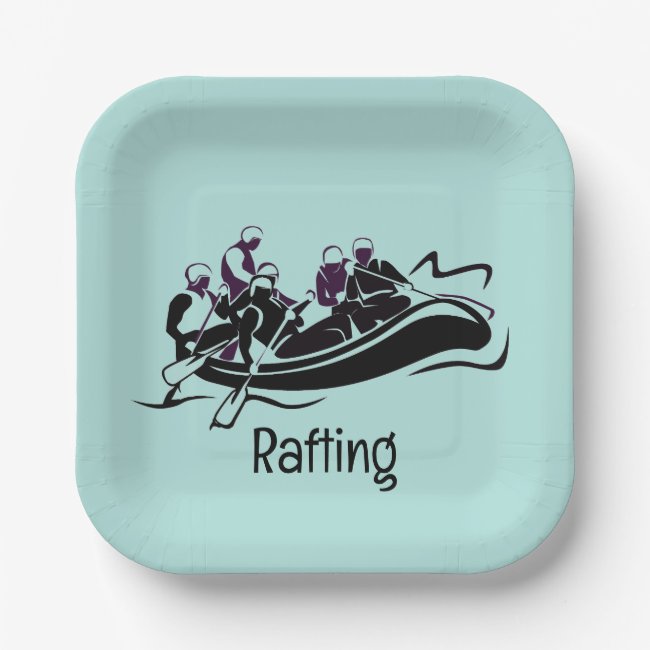 White Water River Rafting Design Paper Plates