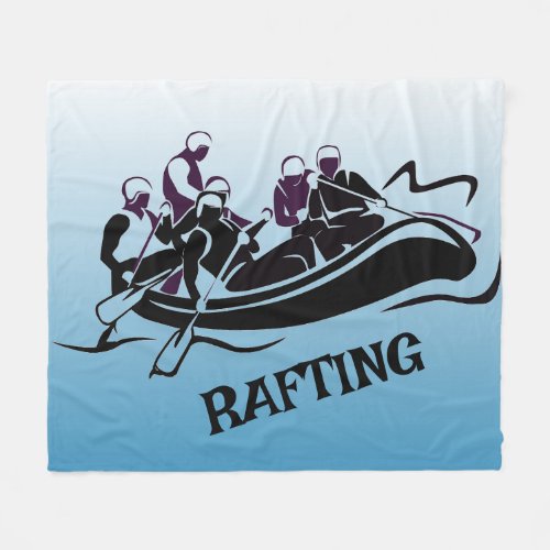 White Water River Rafting Fleece Blanket