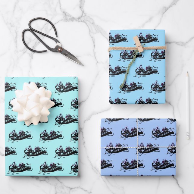White Water River Rafting Wrapping Paper Sheets (Front)