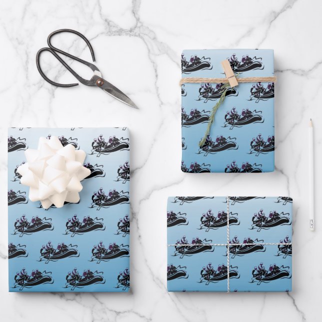 White Water River Rafting Wrapping Paper Sheets (Front)